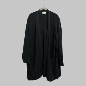 Old Navy Longline Cardigan Black Open Chunky Knit Cozy Soft Teacher Size 4X